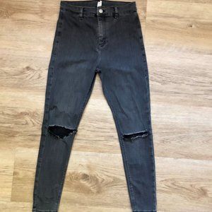 Topshop Charcoal/Black JONI Skinny Jeans